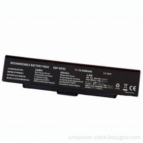 Li-ion Laptop Battery, 6 Cell, Ideal for Sony BPS2, 4400mAh, 49W, Black Color